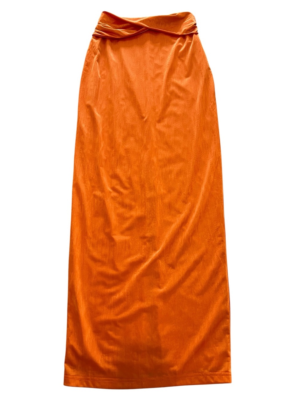 Superdown Sleek and Sexy High-Waist Orange Maxi Skirt Feminine Bright Party-XS